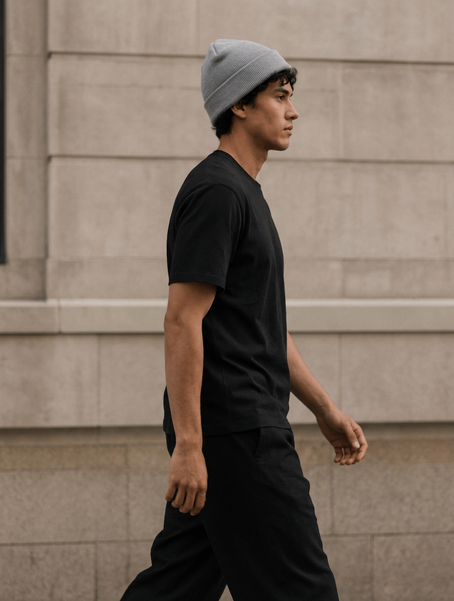 Cashmere Beanie worn — 3