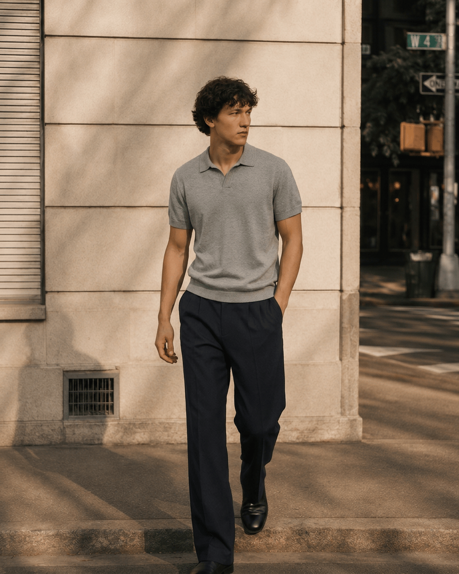 Pique Polo worn — 3