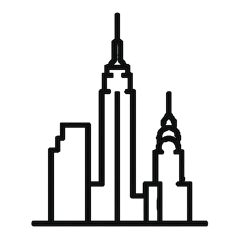 New York skyline line illustration