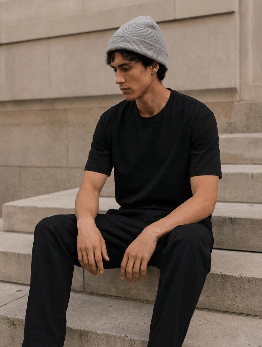 Cashmere Beanie worn — 4