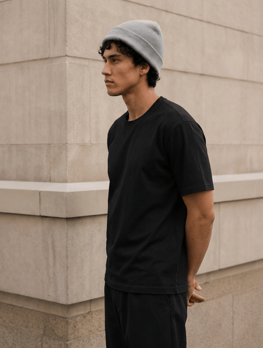 Cashmere Beanie worn — 2