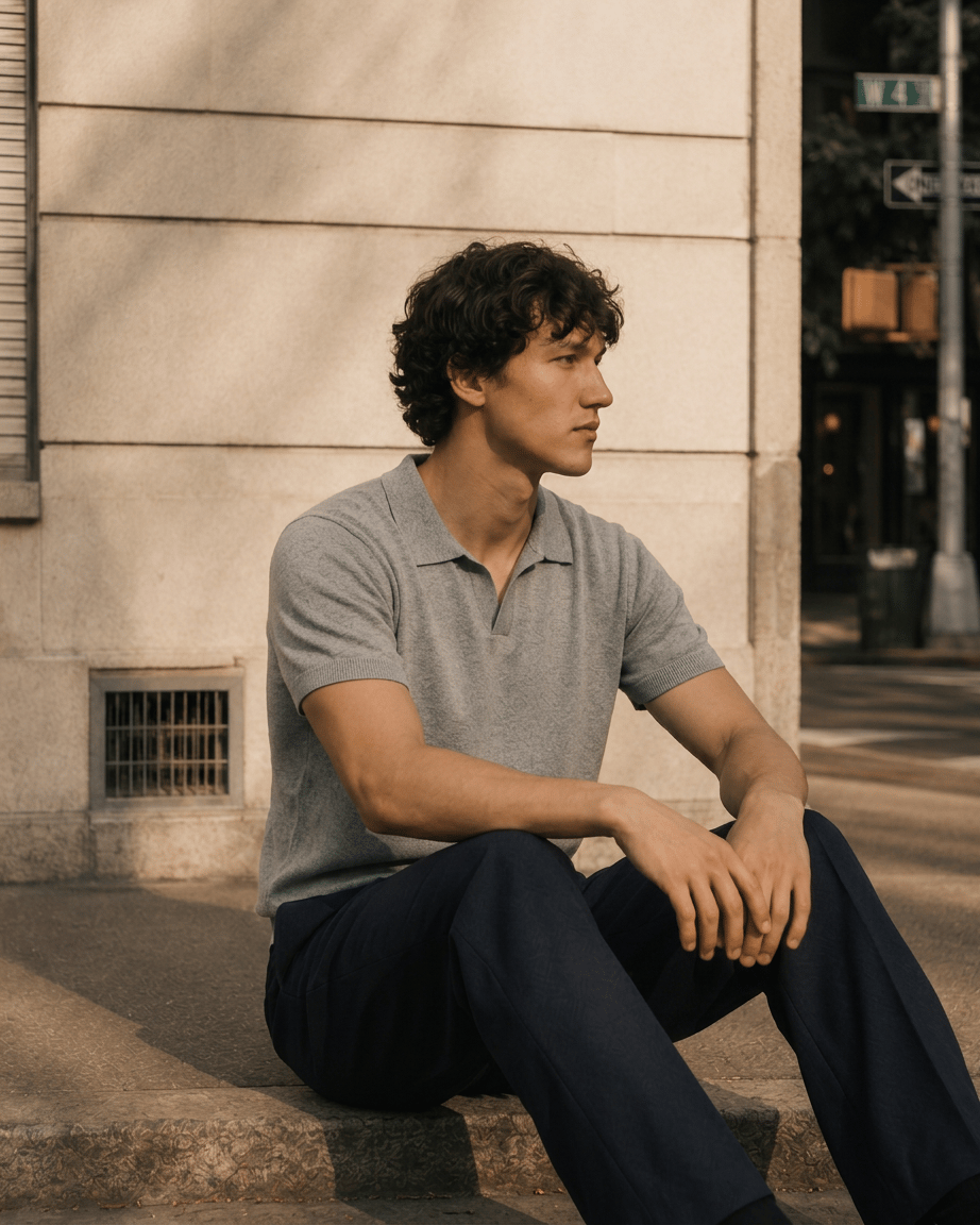 Pique Polo worn — 4