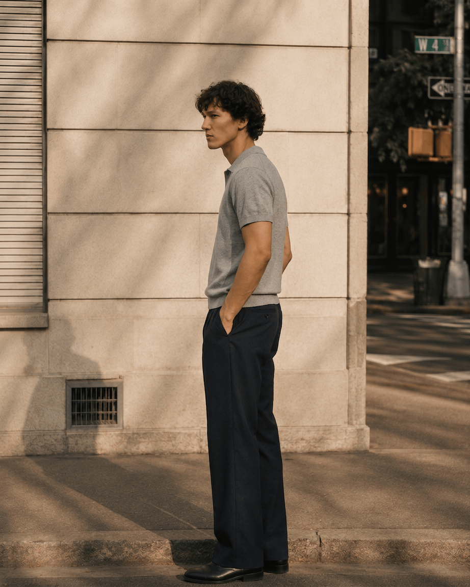 Pique Polo worn — 2